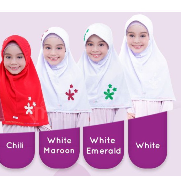 Kerudung Bergo Anak Jilbab vania jasmine hijab instan Sekolah TK SD
