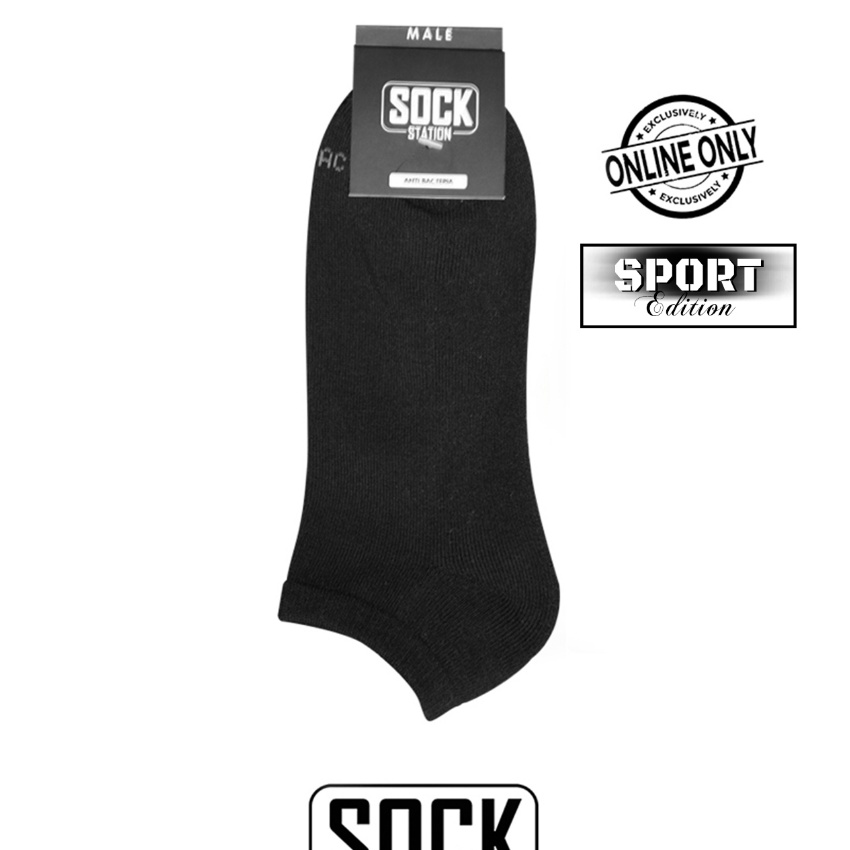 (A3.Q✔> SOCK STATION Sport Men Sock Sneaker - Kaos Kaki Pria Olahraga Pendek ☞.
