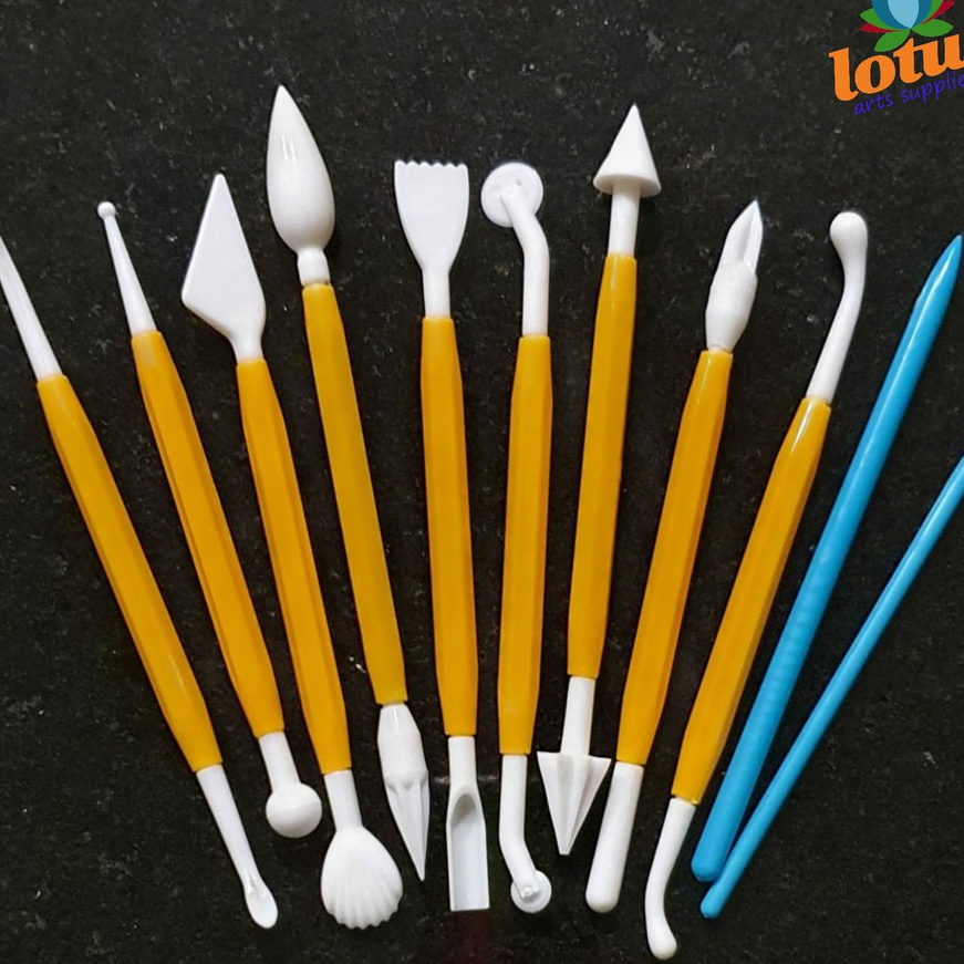 

[D72-☎> V-TEC Clay Knife Plastik set 11 / Alat Ukir Fondant Modelling Clay Tool»!