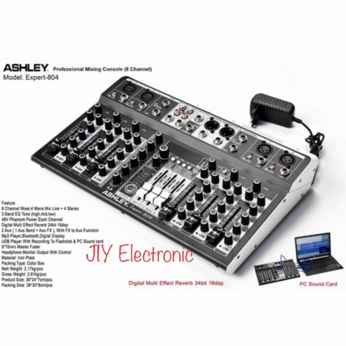 Audio Mixer Ashley 8 Channel Expert 804 Expert-804 Original