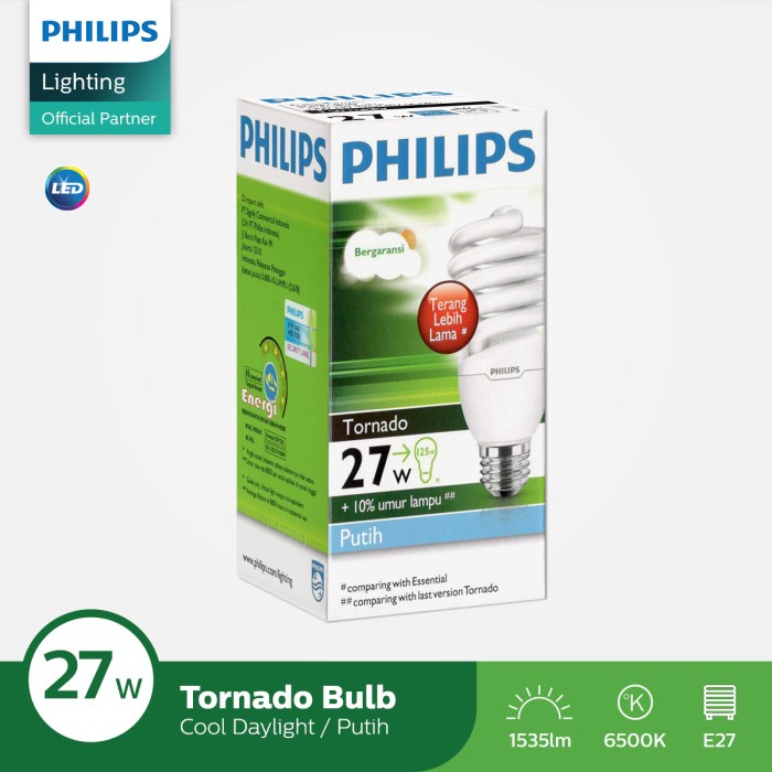 Philips Tornado 27W CDL E27 220V Cahaya Putih