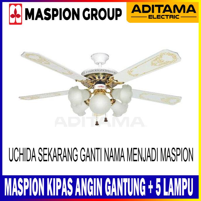 Uchida Kipas Angin Plafon 52Inch 5 Lampu/ Ceiling Fan Uchida 52 Inch