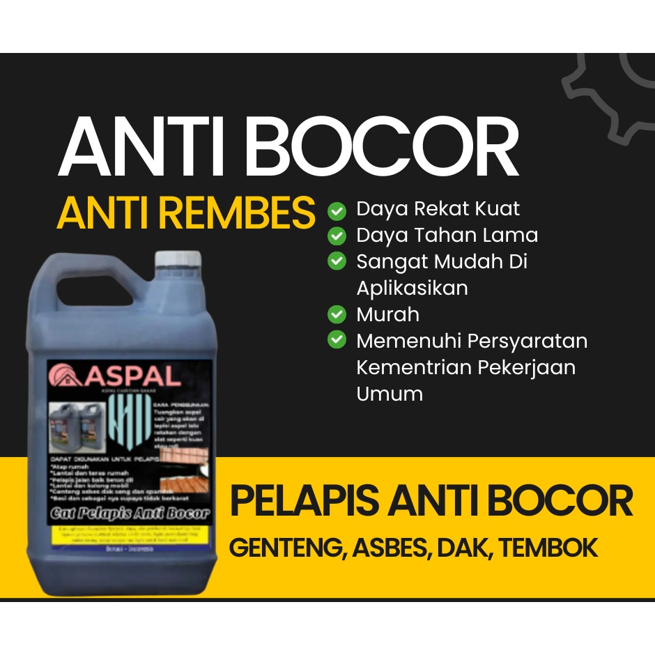 Cat Lapisan Anti Bocor Tembok Rumah Atap Genteng Asbes Material Bangunan Ukuran 5 Kg
