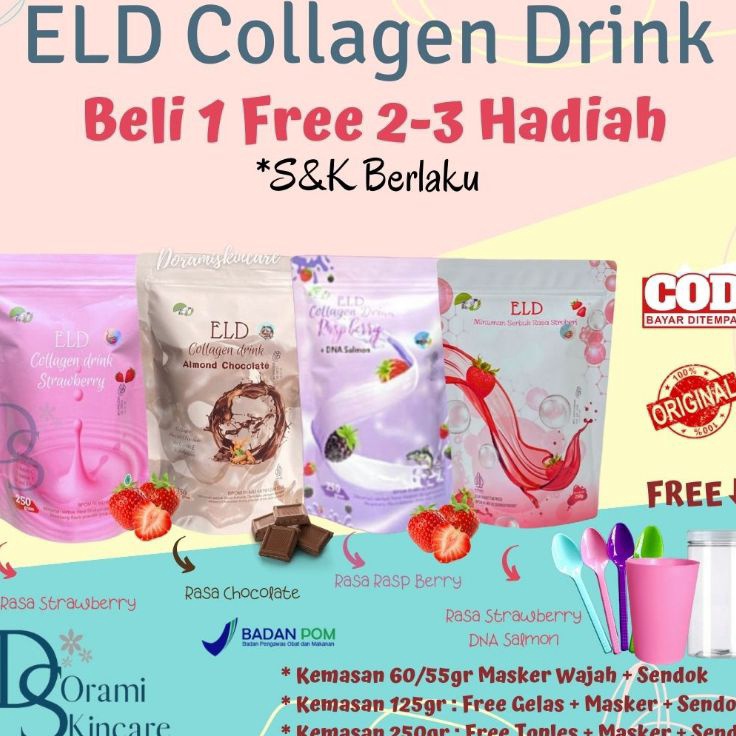 

HSZK3089 BELI 1 GRATIS 1 HADIAH - ELD COLLAGEN DRINK STRAWBERRY MINUMAN PEMUTIH BADAN COLAGEN AMAN BPOM HALAL MUI (FREE MASKER ORGANIK)