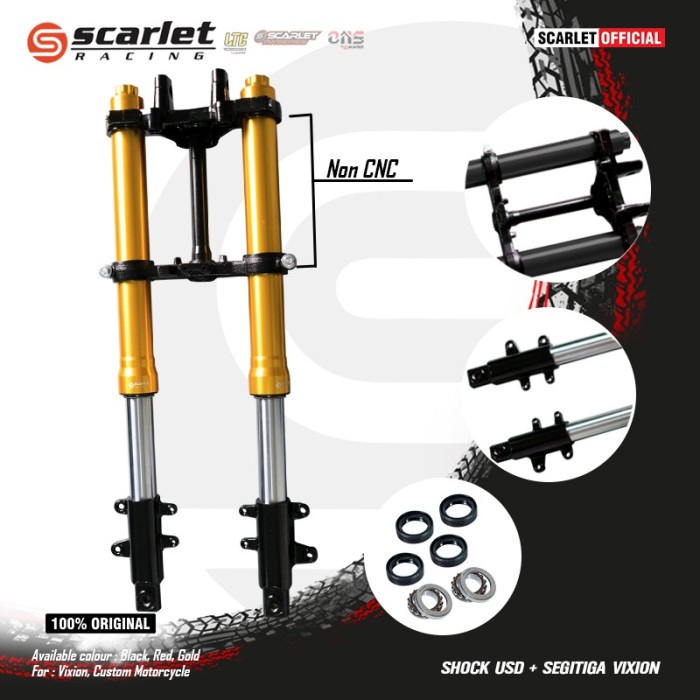 SCARLET RACING Shock Skok Upside Down USD Plus Segitiga Vixion terbaik