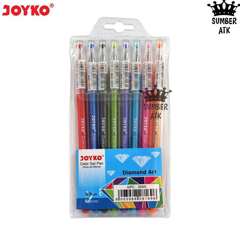 

TRSV5560 Color Gel Pen / Pulepen / Pena Joyko GPC-315 / GPC-309S / GPC-296 8 Warna / 0.5 mm