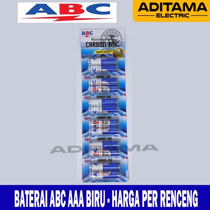 DRXD3441  BATERAI ABC BIRU  AAA A3| ABC BATTERY BIRU AAA  PER RENCENG ISI 12PCS