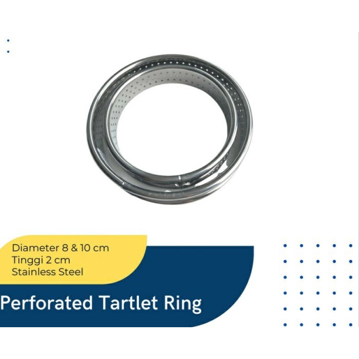 

✅Termurah Tart Ring Round Pie Perforated Stainless ⌀10Cm H 2Cm /Loyang Pie Bulat Terbatas