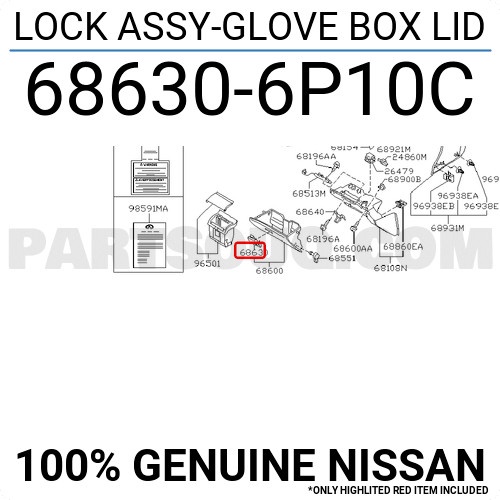 Handle Laci Dashboard Nissan X-Trail T31 Orisinil Best