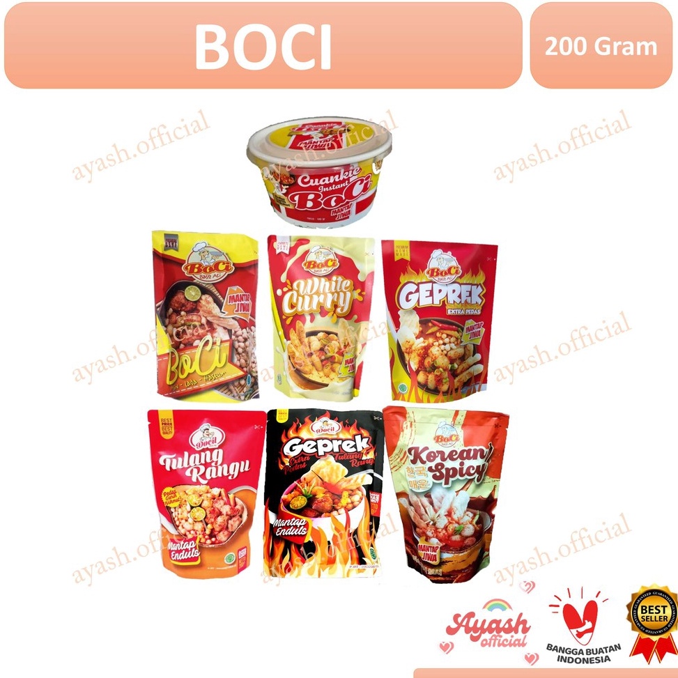 

XPDV4332 BOCI mantap jiwa, Geprek, white curry, toping dan Cuanki boci