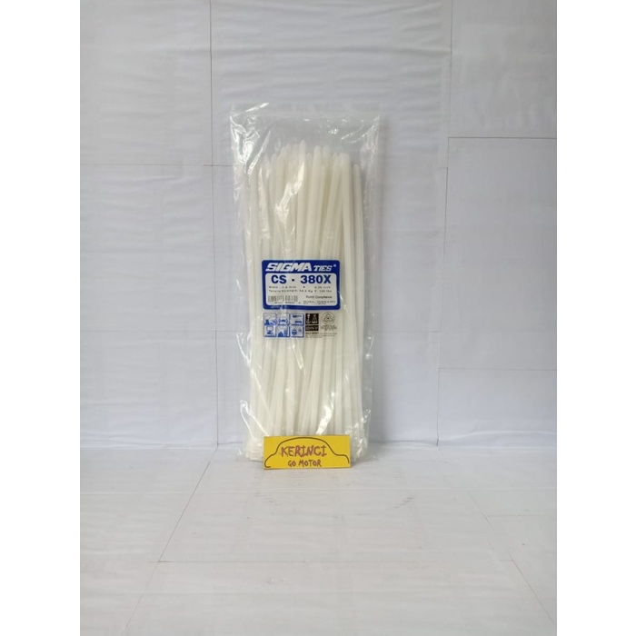 

KABEL TIES SIGMA CS 380X LEBAR PUTIH 38cm 1 PACK - KABEL TIS INSULOK BEST DEAL