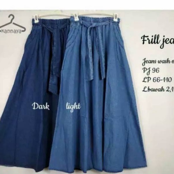 NTZJ7845  Rok Wanita Panjang// Jeans polos levis denim// Original JUMBO//ROK LEWIS DENIM TERLARIS DA