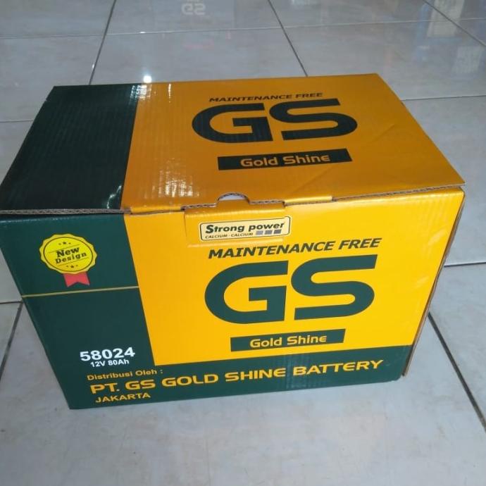 Aki Mobil Din 58024 GS Gold Shine Aki Kering MF