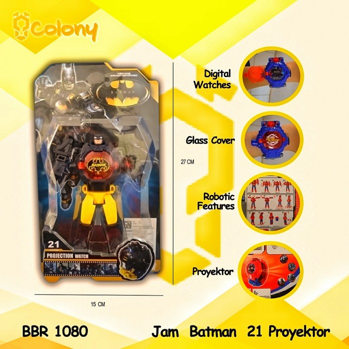 TERBARU Jam Tangan Anak Original Bisa Berubah Menjadi Ribot Karakter Batman /JAM TANGAN ANAK/JAM
