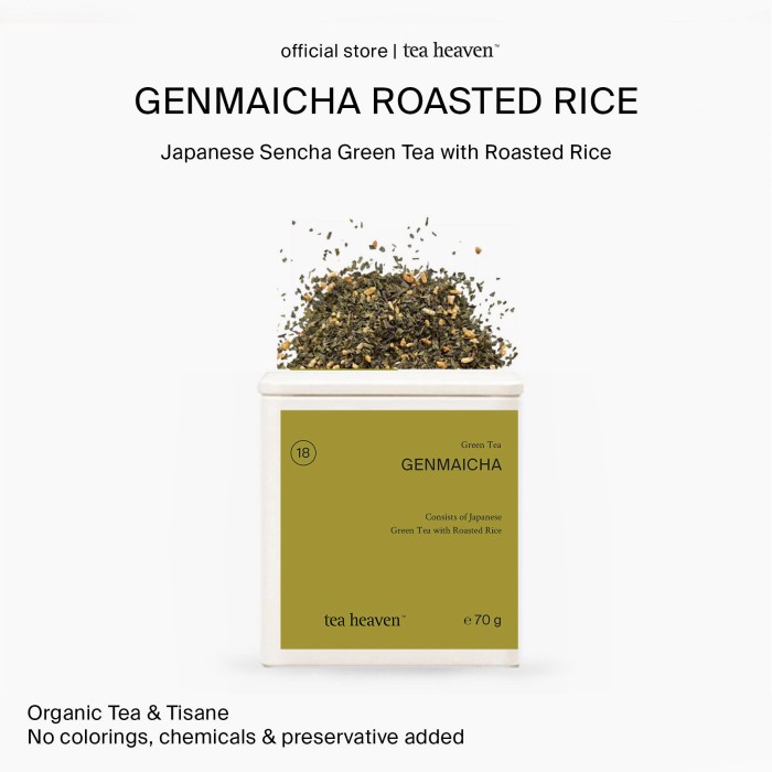 

Genmaicha Green Tea Tea Heaven Teh Hijau Roasted Rice Organik