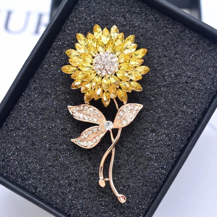 BROS BUNGA MATAHARI - BROOCH PIN SUNFLOWER - BROS WANITA SIMPLE ELEGAN