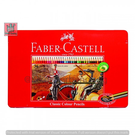 

PENSIL WARNA FABER CASTELL 36 CLASSIC TIN CASE / KEMASAN KALENG KOTAK