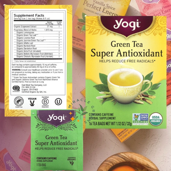 

Yogi Tea GREEN TEA Herbal Organic Tea 16 Tea Bags