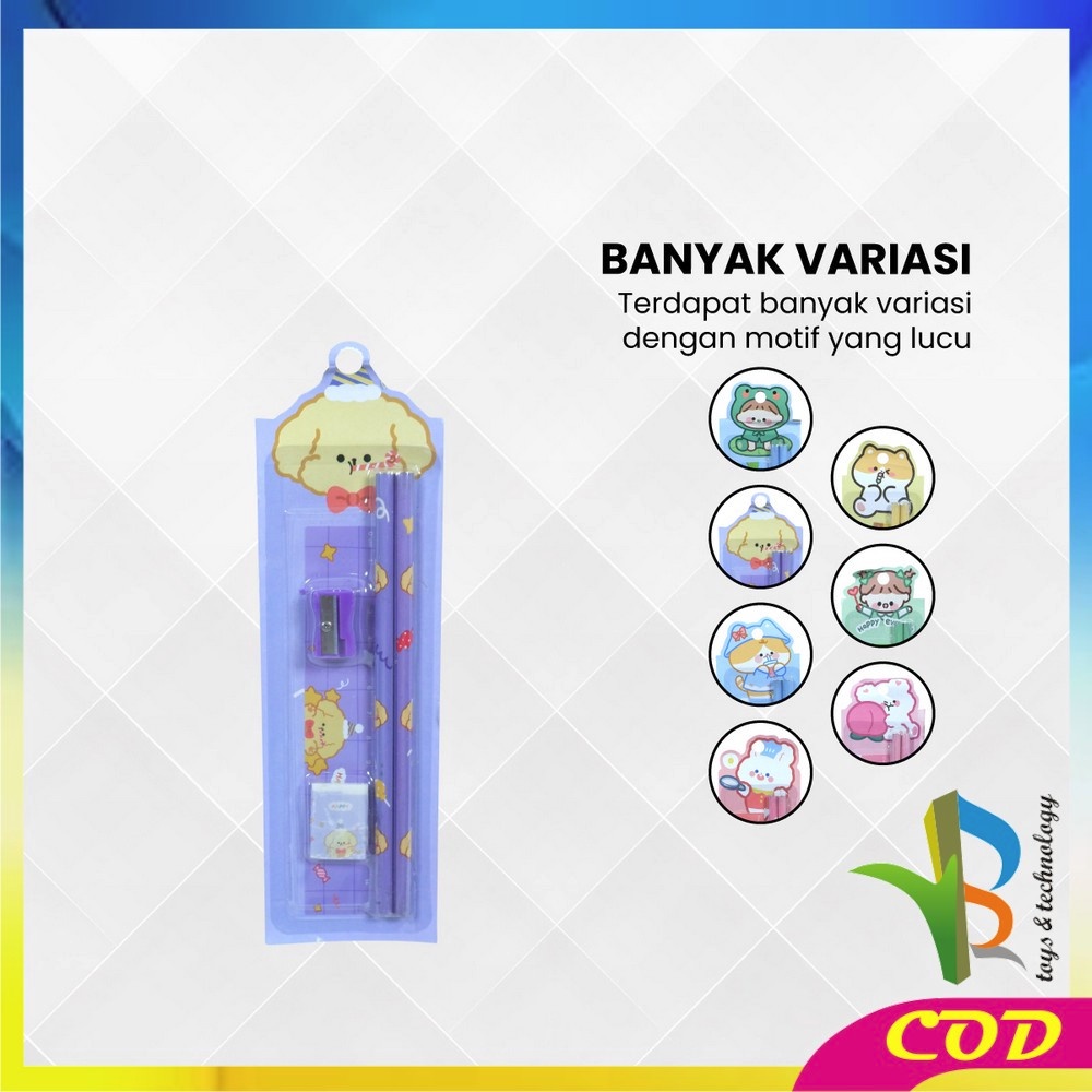 

Rb-A71 Alat Tulis Set Stationery Sekolah Pensil Set Anak Karakter Kartun Lucu / Perlengkapan Sekolah