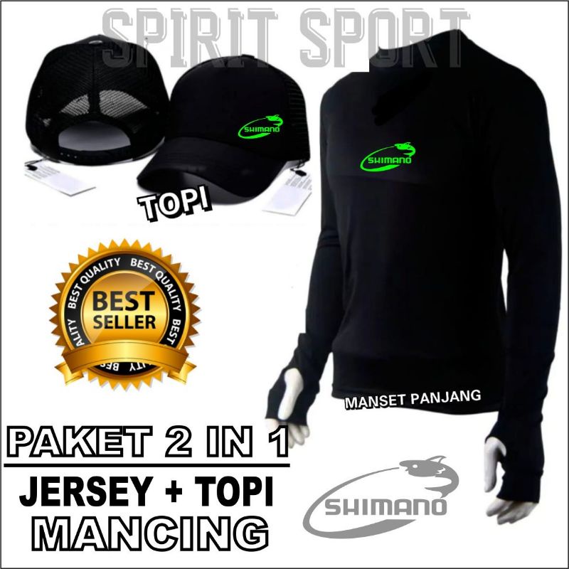 ⭐⭐⭐⭐⭐ Paket Jersey Mancing dan Topi Mancing Termurah Paket 2 in 1 Smno Adem Enak dipakai
