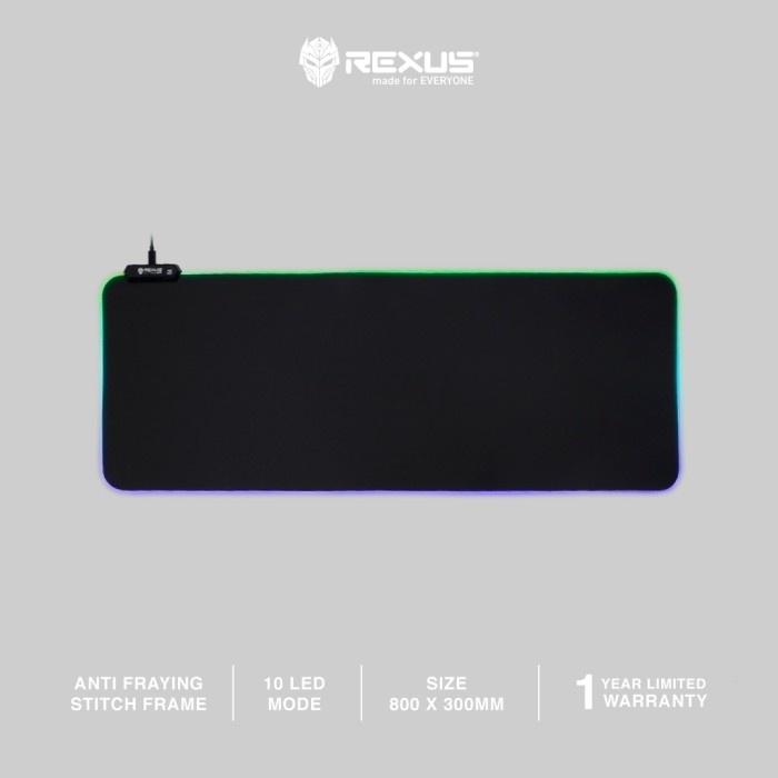 Rexus Mousepad Gaming Rgb Kvlar Tr3 Speed Xl