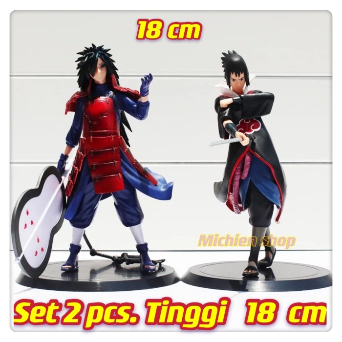 Figure Miniatur Naruto Madara Uchiha Sasuke Mainan Kado Isi 2 Ready