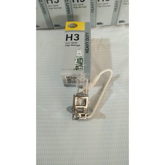 Lampu Bohlam Tembak Mobil Bus Truk Halogen H3 24V 100W Hella Asli terbaik