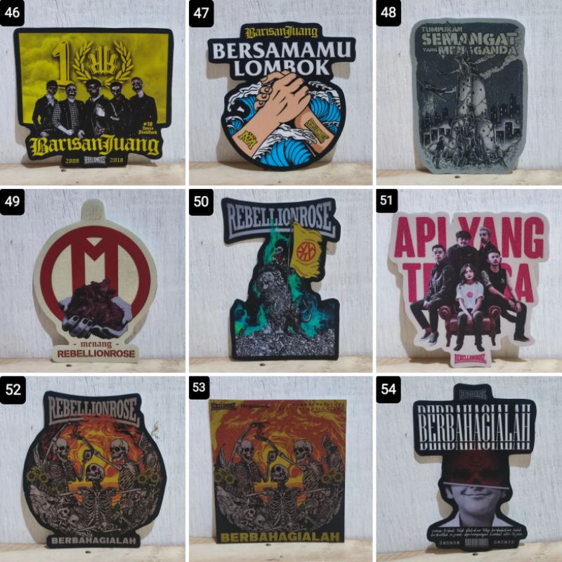 Stiker REBELLION ROSE (Bahan Vinyl) Old-Skool Punk Rock Part. 2