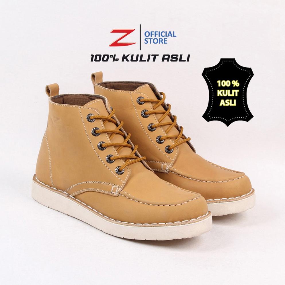 Zeintin - Sepatu Boots Pria Bahan Kulit Asli Boots Fashion Pria kekinian Terbaru Best Quality Sepatu