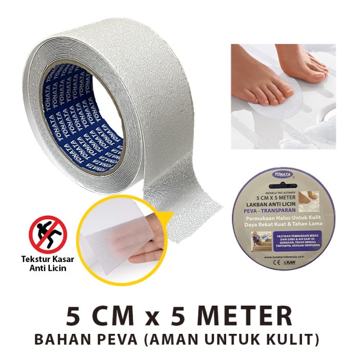 ANTI SLIP TAPE PEVA / LAKBAN ANTI LICIN INDOOR BENING 5 CM X 5 METER