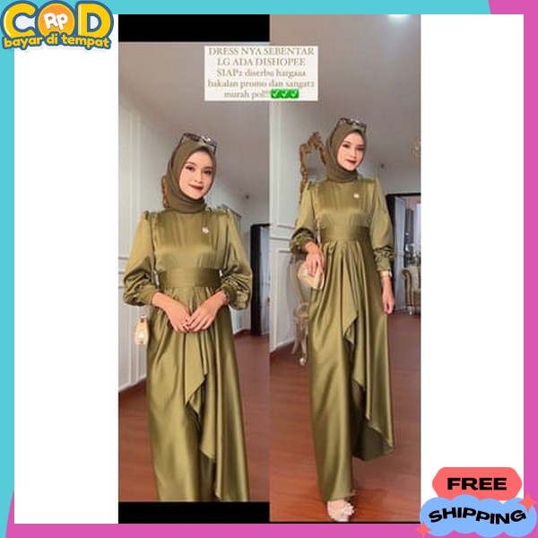 Dress Gamis Muslim Bsju Ibu2 Kondangan Mewah Gami Ibuk Busui Pesta Elegan Gsmis Muslim Buat Lebaran 