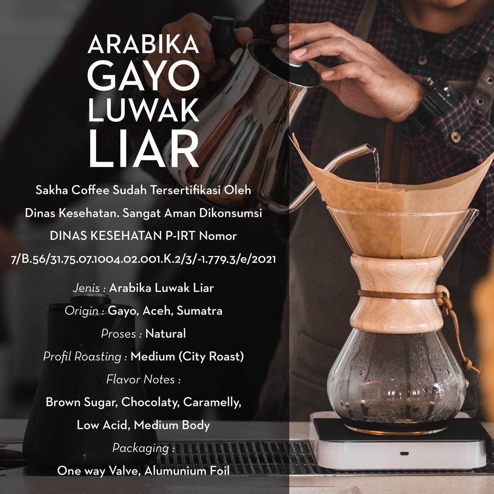 

| kopi luwak liar arabika gayo aceh arabica coffee beans 200 gram biji bubuk coffe roast bean espresso manual brew sakha roastery