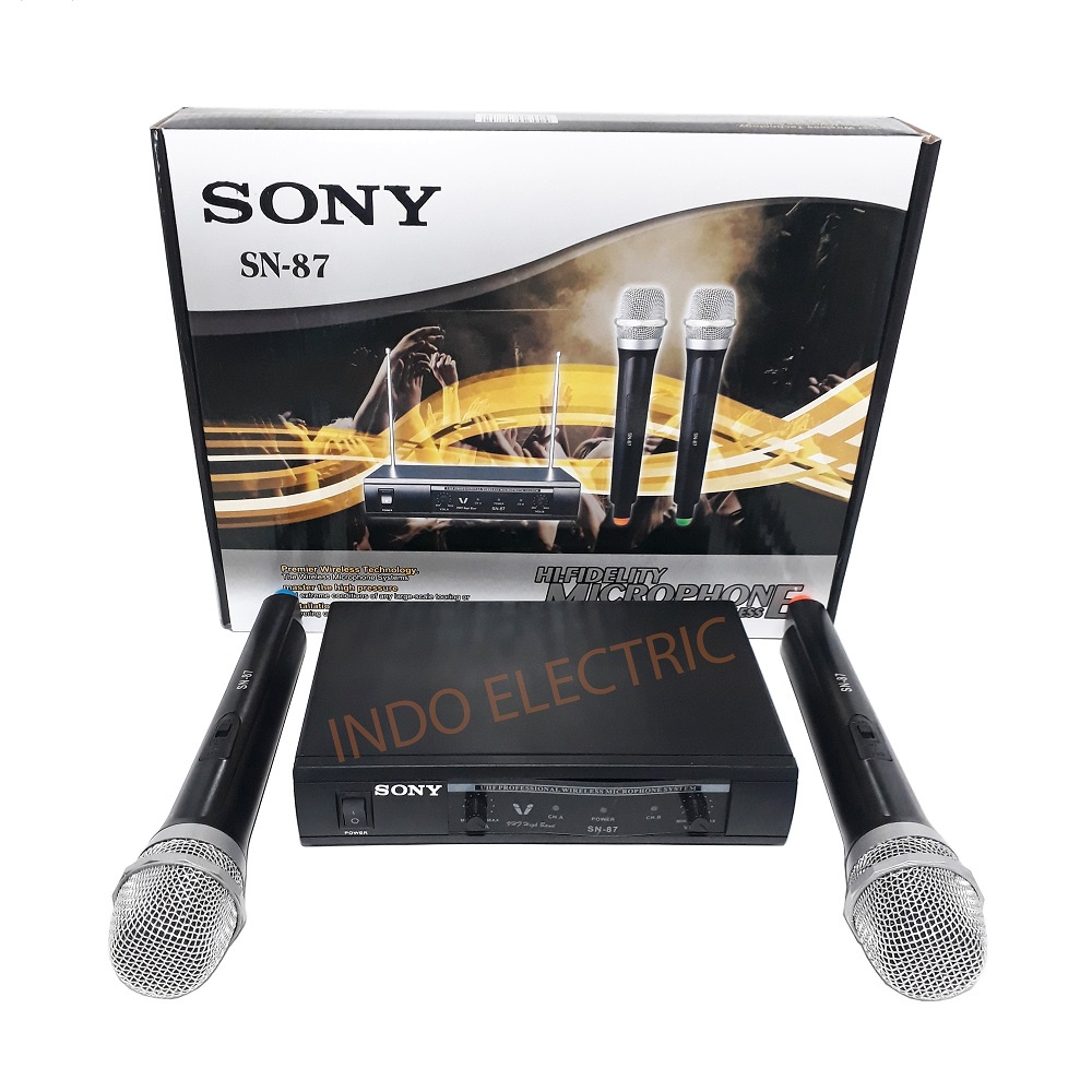 Microphone Wireless Karaoke Sony SN-87 Mikrofon Double Mic Tanpa Kabel