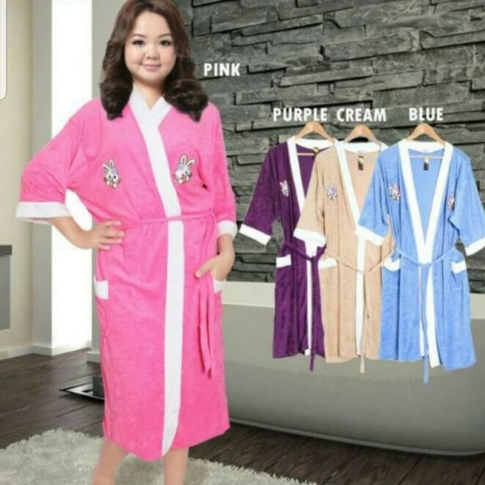 Kimono Baju Handuk Kimono Bordir Patch(O7D9) Kimono Handuk Anak Perempuan Handuk Kimono Lembut Mandi