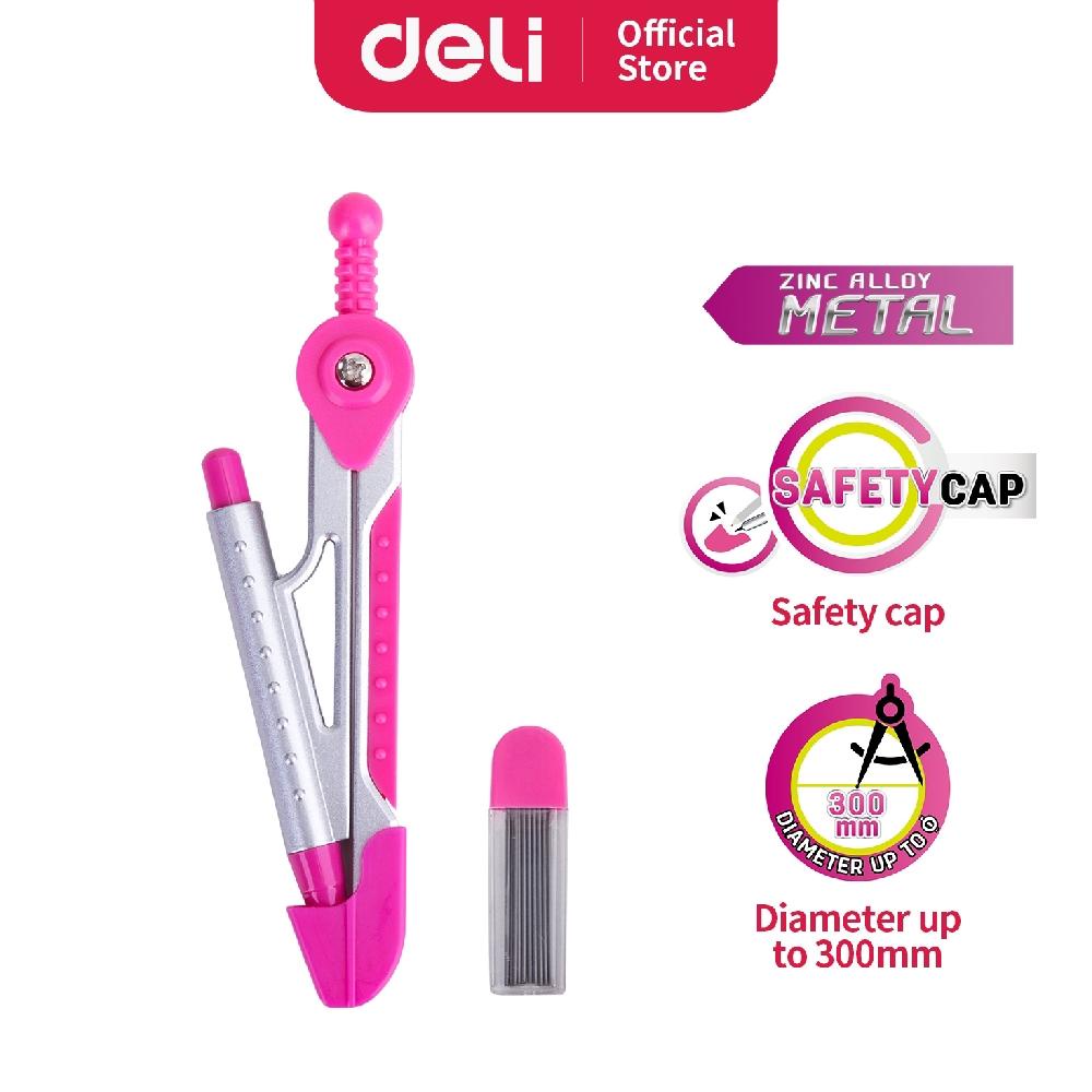

Deli Jangka-Metal Sekolah Bahan aluminium untuk daya tahan ekstra Dengan tutup ujung yang aman E8616