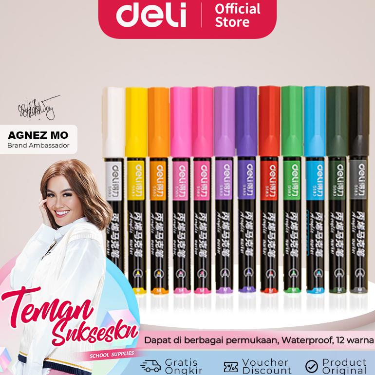 

Deli Spidol Akrilik / Acrylic Marker Anti Air Berbagai Warna S584