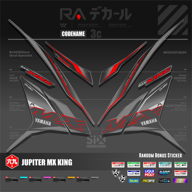 STICKER Y15ZR TRANSPARAN/STRIPING JUPITER MX KING 150 TRANSPARAN /LIS MOTOR