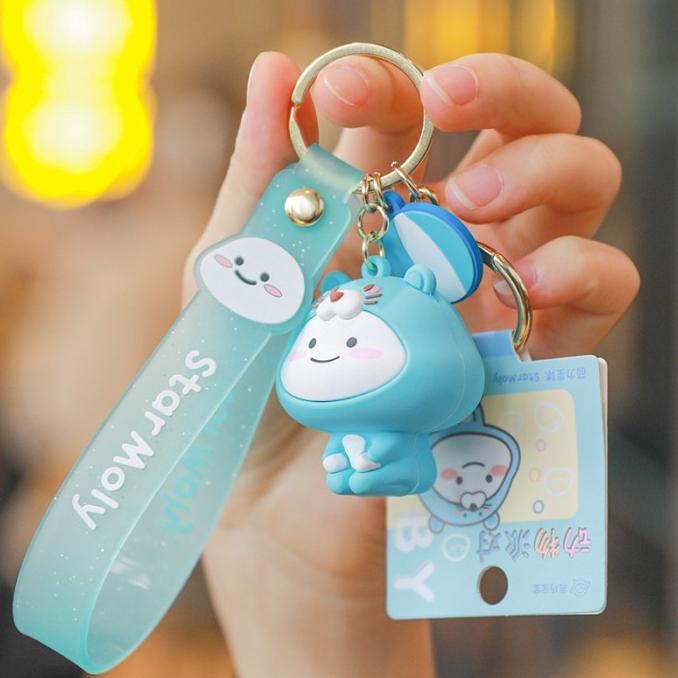 Keychain Quby Pentol Cute Ganci Gantungan Kunci Star Moly Hadiah Kado