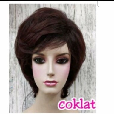 Bay- Wig Pendek Wig Mommy Wig Wanita Pendek Rambut Palsu Wanita Perempuan