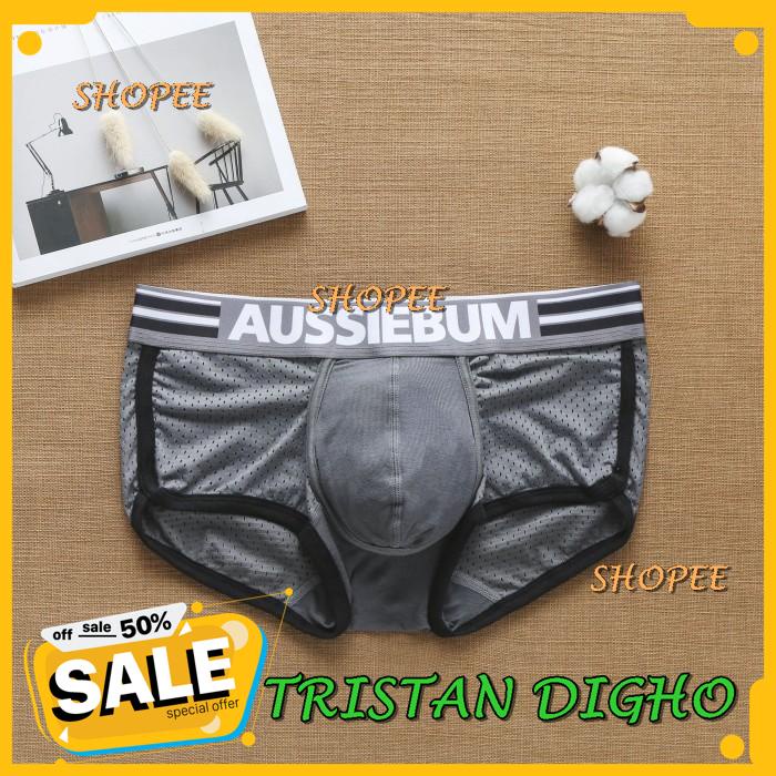 MEN BOXER TRUNK PRIA CELANA DALAM BOXER PRIA GRAY AUSSIEBUM BEST QUALITY 