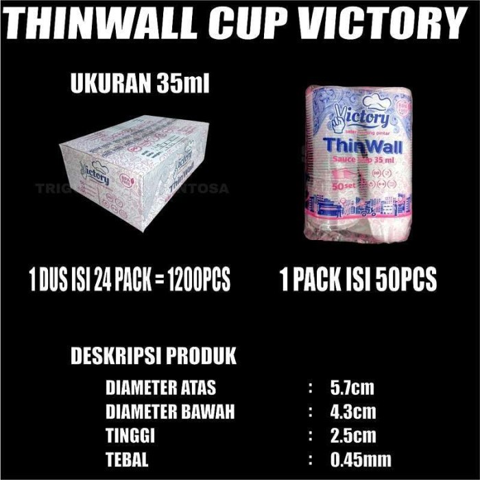 Murah Thinwall Cup 25ml 35ml 60ml 100ml 150ml Plastik Bulat u Puding /Pack NON COD