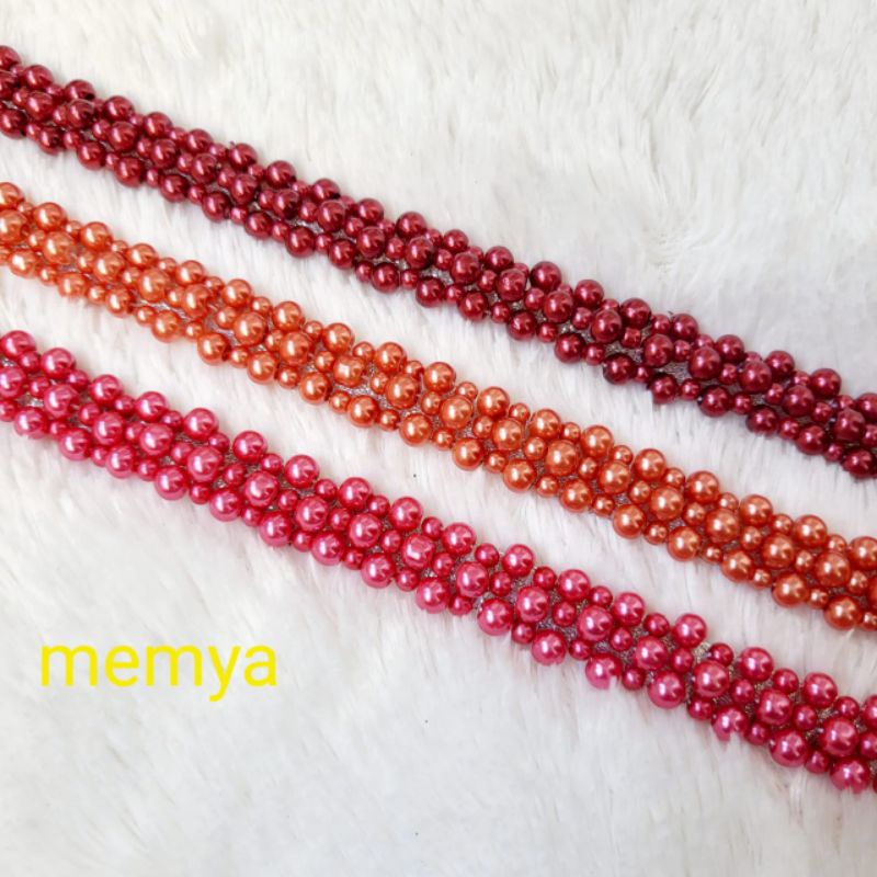 renda payet mutiara rangkai 50cm