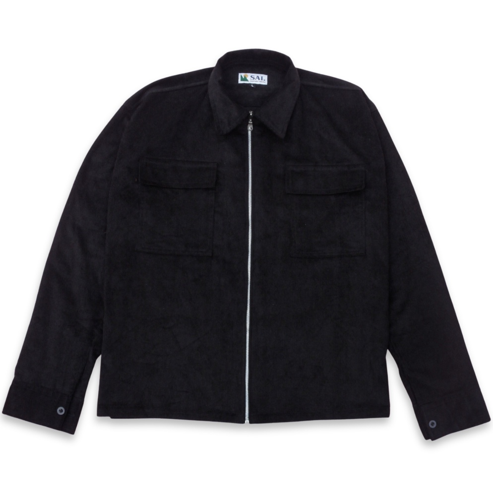 9.9 F⚡ASH SALE  FREE MINI GOLD  Work Jacket Corduroy Boxy Fit SAI.CO - Afterglow Black Corduroy Zipp