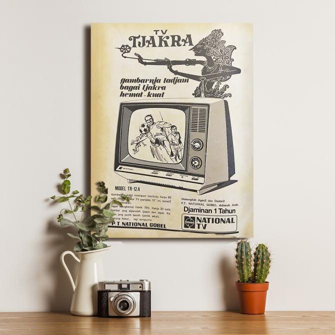 /////] Poster Iklan Jadul Jaman Dulu TV Tjakra - Dekorasi Hiasan Dinding Kayu