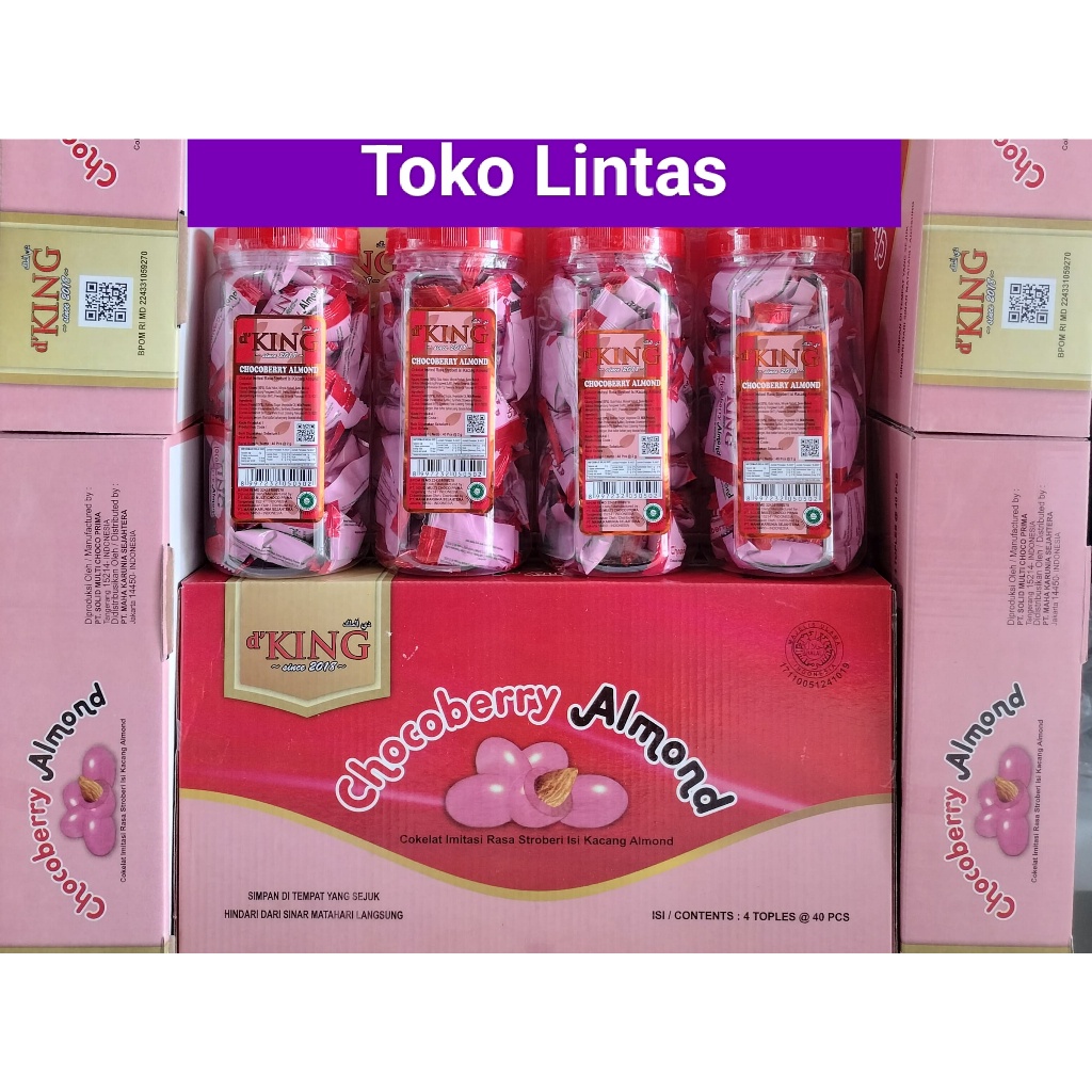 

Cokelat Kacang Almond Bonibol D'King Per Dus Isi 4 Toples