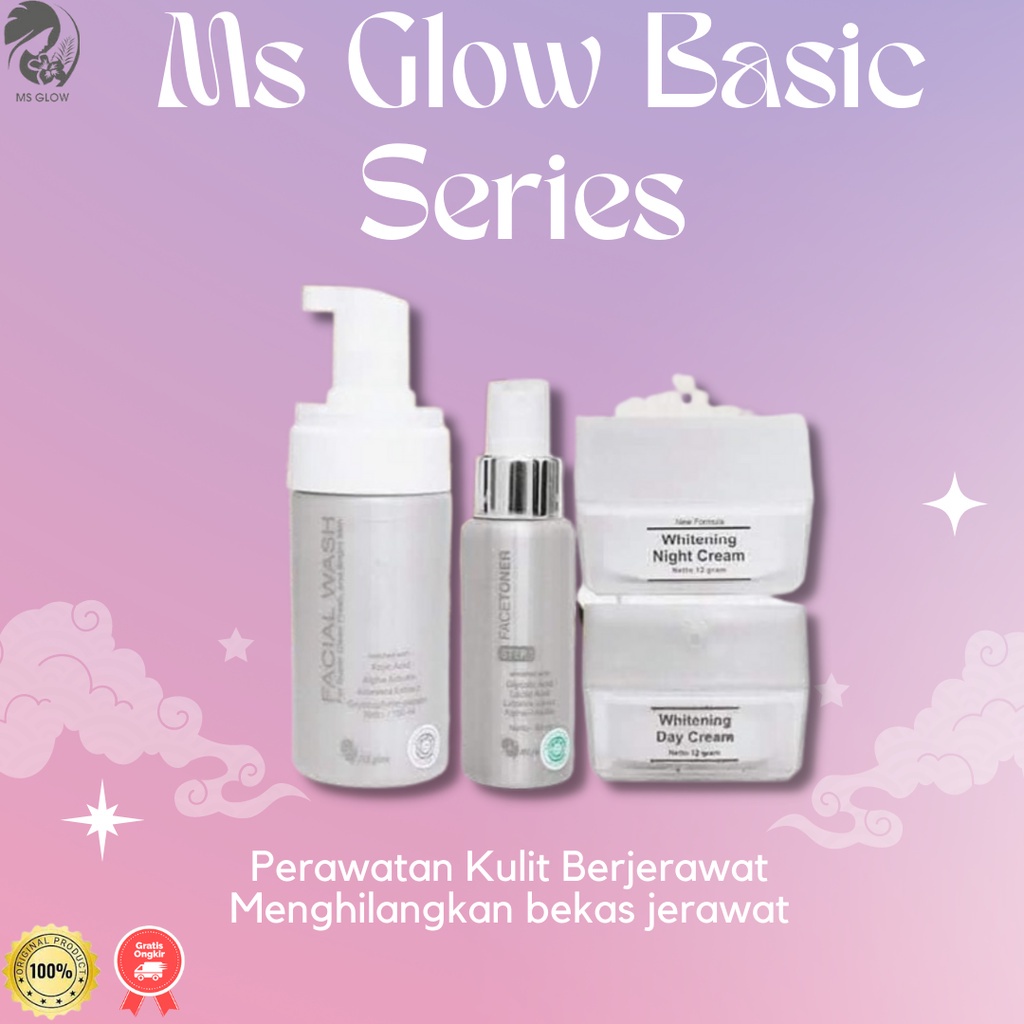 Paket Ms Glow Basic Series Perawatan Pelembab Pencerah Wajah Dan Kecantikan Wanita By Radiant Store