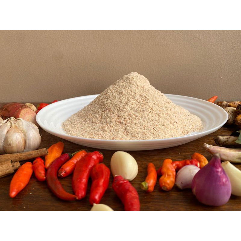 

Paket 1/2Kg Bumbu Marinasi Fried Chien Dan 1/2Kg Biang Tepung Fried Chien