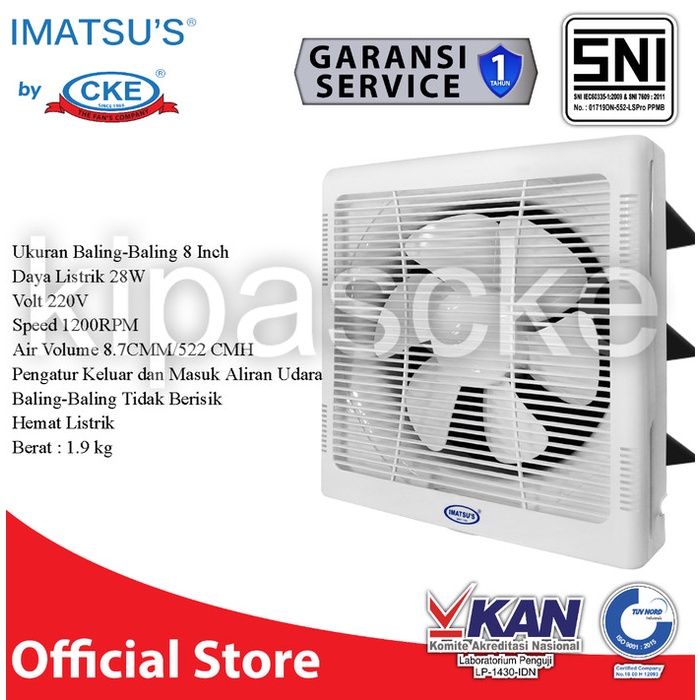Jual Wall Exhaust/Hexos/Heksos Fan Dinding 8" Exhaust Fan Dinding 8"