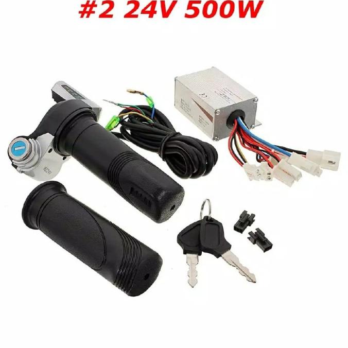 DELLAS kit sepeda listrik motor brushed 24v 500W DC throttle gas kontroler