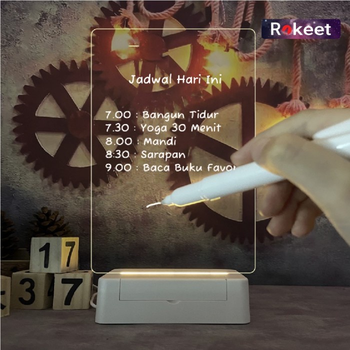 

Rokeet Papan Tulis Akrilik Polos Acrylic Planner Led Stand Acrylic Berkualitas